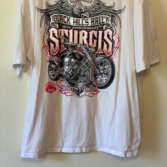 Sturgis 2XL Bass Pro Shops white short sleeve t-shirt biker motorcycle 2010 - Picture 3 of 8